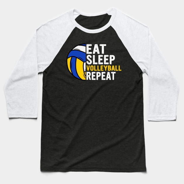 Eat Sleep Volleyball Repeat Funny Volleyball Players Boys Baseball T-Shirt by MetalHoneyDesigns